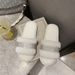 2025 Furry Woven For Women, Indoor Flat Warm One-Word Slippers, Fashionable Cotton Slippers_vogvips.com