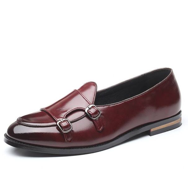 Plus-size English loafers Men's fashion Men's Business casual shoes buckle up office leather shoes_vogvips.com