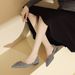 Cameido Flats For Women Spring Pointed Toe Loafer Kiltie Bow Checkered Pattern Crystal Shoes_vogvips.com