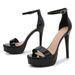 New Large Size Round Head Stiletto High Heels Women S Line Bag With Buckle Fashion Sandals_vogvips.com