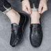 SHLIANG Fashion Men's Slip-On Soft-Soled Driving Shoes Comfortable Round-Toe Business Casual Leather Shoes Breathable Upper Slip-On Loafers X0019_vogvips.com