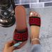 Large Size Flat Slippers For Women For Outdoor Wear, 2024 Summer New Model, Fabric Upper, Round Toe Women's Slippers_vogvips.com