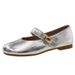 French Mary Jane Shoes White Single Shoes Women's Spring And Summer Evening Gentle Matching Skirt Flat-soled Small Leather Shoes_vogvips.com