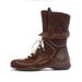 Inner Height Increase Duck Hunting For Women, Ins Style Versatile Color Block Niche Design Lace-up Boxing Boots, Outdoor_vogvips.com