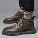 Fleece High-top Martin Boots Men's Casual Polishing Old Retro Tooling Locomotive Boots Snow Men's Shoes_vogvips.com