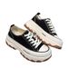 Thick-Soled Canvas For Women 2025 Spring New Style Height-Increasing Big Toe Versatile Casual Platform Sneakers White_vogvips.com