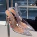 Transparent Crystal Peep-Toe Sandals For Women 2025 Summer New Rhinestone Pointed Toe Shallow High Heels Backless Thin_vogvips.com