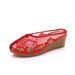 Ethnic Style Mesh Embroidered Cloth Shoes, Organza Patchwork Fabric, Summer Women's Cool Slippers_vogvips.com