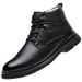 European Warm Series Martin Men's 2025 Autumn Winter British Style Fleece-Lined Wool Genuine Leather Cotton Shoes High-Top Snow Boots_vogvips.com