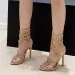 Liyke Elegant Women Wedding Banquet Shoes Fashion Crystal Tassel Twining Stiletto Sandals Sexy Open Toe Stripper Heels_vogvips.com