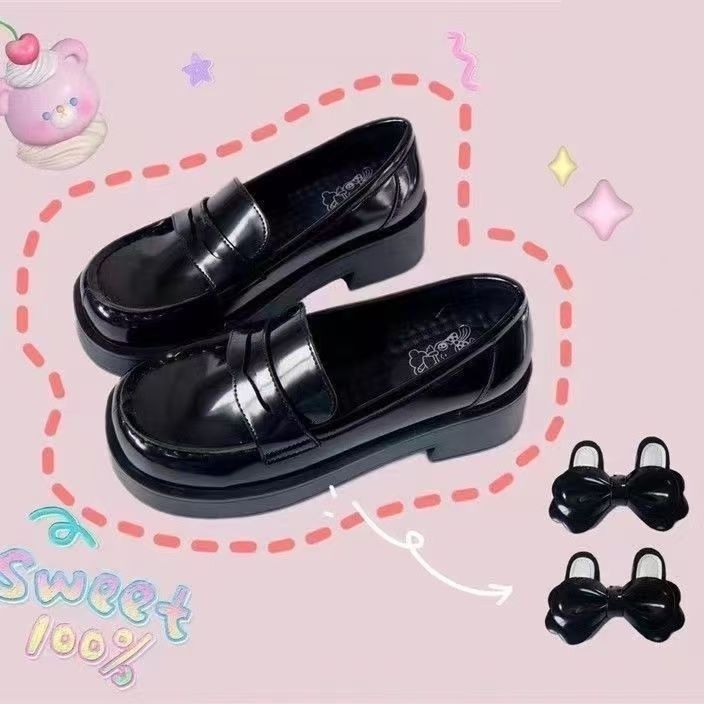 2025 New Japanese Style Small Leather Shoes For Women, British Style Black Thick Soled Loafers, Retro JK Uniform Mary Jane Single Shoes_vogvips.com