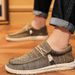 NIES DUDE Men's Breathable Knit Slip-On Loafers - Lightweight Casual Shoes With EVA Sole For Summer (Black Grey, Light Brown)_vogvips.com