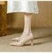 Nude Color Pointy Thick Heel Heel Heel Female Shallow Mouth Soft Leather Match Skirt Not Tired Foot Single Shoe_vogvips.com