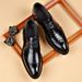 Men's Slip-On Dress Shoes – Pointed Toe Business Casual Shoes (Embroidered & No Laces)_vogvips.com