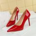 3255-1 Fashion Banquet Thin Ultra High Heels Waterproof Platform Lacquer Leather Shallow Mouth Pointed Single Shoes For_vogvips.com