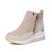 Fashionable Plus Size 2020 Winter New Korean Wedge Women's Sports Style Single Shoes Heel Snow Boots_vogvips.com