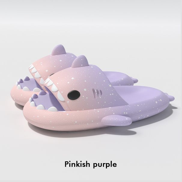 Cute Cartoon Shark Slippers For Women Men Gradient Color Summer Platform Shoes Night Glowing Style Couples Home Street_vogvips.com