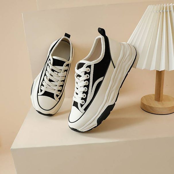 Canvas Shoes, Thick-soled Women's Shoes, 25 New Spring And Autumn Casual White Sneakers_vogvips.com