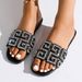 2025 Summer Foreign Trade Korean Style Rhinestone Slippers Flat For Women Casual Low-Heel Slide Sandals Beach Shoes_vogvips.com