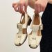 French Resort Style Roman For Women With Belt Buckle, Hollowed-out Low-heeled Genuine Leather Sandals_vogvips.com