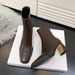 Genuine Square Toe High Ankle For Women 2025 New French Style Leather Black Stretch Slim Versatile Chunky Heel Boots_vogvips.com