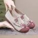 Womens Floral Embroidered Knit Slip On Shoes Flat Design For Daily Wear And Casual Outings_vogvips.com
