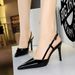 Women S Elegant Hollow Out Pointed Toe High Heels Stiletto Heel Back Strap Patent Leather Sexy Dress Pumps For Party_vogvips.com