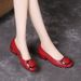 Shallow Single Shoes Women's Non-slip Soft Sole Comfortable Thick Heel Small Leather Shoes Women's Fashion Round Head Mother Shoes_vogvips.com