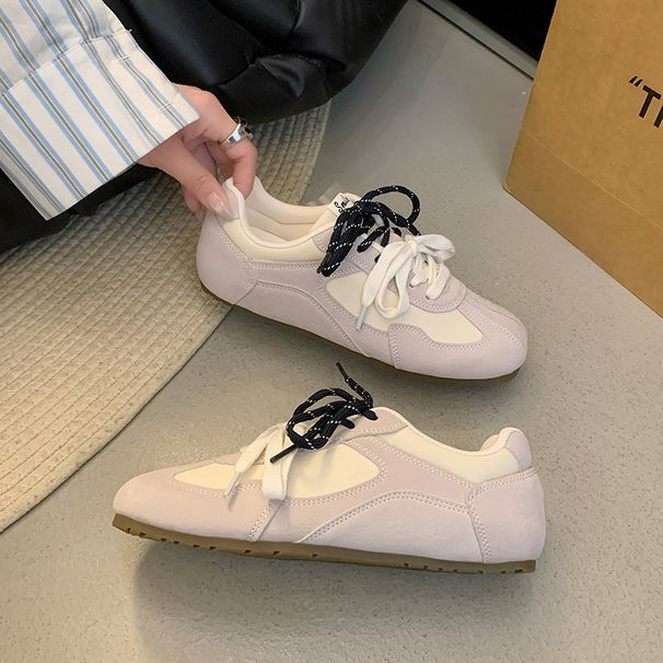 Women's Shoes Genuine Leather Training Shoes, Autumn New Style, Round Toe, Soft Sole, Thick Sole, Versatile, Lightweight Cowhide Casual Sports Shoes_vogvips.com