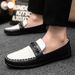 Dou For Men 2024 New Trendy Men's Spring Breathable One Step Casual Leather Anti Slip Lightweight Work Shoes_vogvips.com