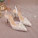 Summer Sandals 2025 White Wedding For Women Lace Fashion High Heels Pearl Women's Shoes_vogvips.com
