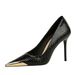 High Heels Stilettos And Party Shoes Snake Print Patent Leather Metal Pointed_vogvips.com