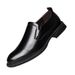 Euro Step Men's Business Leather Gentleman Formal Casual Spring Low-top Slip-on Carved Cowhide Pointed Brogue Shoes_vogvips.com