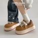 Casual Flat Bottom Round Toe Platform Thick-soled Spring Autumn PU Sneakers Fashionable Shoes Women 6_vogvips.com