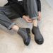 Tough Guy Tooling Boots Retro Tooling Boots Locomotive Wind Dark Gray Side Zipper Wind Short Boots_vogvips.com