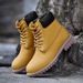 Men's & Women's Genuine Leather Martin Boots - Unisex Winter Snow Boots With Faux Fur Lining, Waterproof & Breathable For Outdoor Adventures_vogvips.com