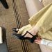 Women's 2026 Spring French Retro Hollow Pointed Mid-Heel Shallow Slip-On Sandals With Wedge Heel And Closed Toe_vogvips.com