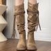 Qiors Tassel Knight Thick Heel Over-the-Knee Long Mid-Calf Boots For Women Height Increasing Slimming_vogvips.com