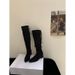 Super Legs~ Lace-Up Chunky Ruched Slouch For Women With Square Toe And High Heel Over-the-Knee Long Boots_vogvips.com