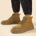 Martin Boots Men's Shoes Affect Height Increase Inner Height Increase Velvet Men's Cotton Shoes High-top Tooling Boots_vogvips.com