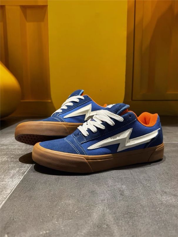 2025 Fall/Winter Explosion Head Embroidered American Street Style Sneakers, Blue With Brown Sole, Versatile Unisex_vogvips.com