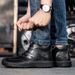 Martin Boots Men's Breathable Men's Sports Short Boots Strap Large Size Leather Shoes_vogvips.com