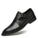 Carved Men's Pointed Head Polished Leather Splicing Professional Dress Men's Shoes Retro Leather Shoes_vogvips.com