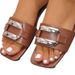 Candy-Colored New Cross-Border Buckle-Style Simple Flat 2025 Summer Beach Outdoor Casual Sandals Wholesale_vogvips.com
