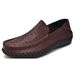 Summer Lazy Casual Leather Sewn With One Step Hollow Breathable Bean Shoes_vogvips.com