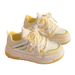 2024 Fall/Winter New Lemon Yellow Thick-Soled Fashion Sneakers, High-Value Sports Shoes, Versatile Casual White Shoes_vogvips.com