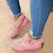Shoes Winter Women's Cotton Shoes Warm Flat Bowknot Furry Plus Size Shoes For Snow Style For Formal & Casual_vogvips.com