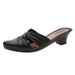 Heli Shark New Summer Fashion Solid Color Pointed Toe Half Slippers Casual Outdoor Thick Women's Shoes Hollow Low Heel_vogvips.com