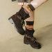 2026 New Korean Style Thick-Soled Non-Slip Suede Martin For Women Breathable Short Boots Height-Increasing Casual Shoes_vogvips.com