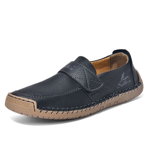 Spring And Autumn Couples' Bean Shoes Large Size Breathable Hand-Sewn Loafers Flat Casual Shoes For Men And Women_vogvips.com